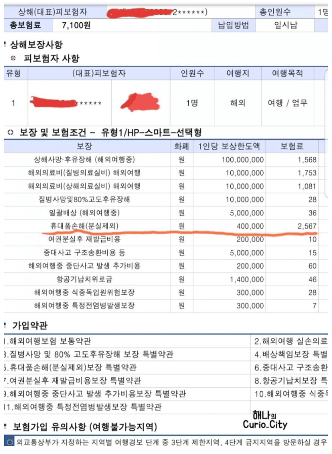 현대해상 여행자 보험 후기 4가지(병원비, 수리비 포함)