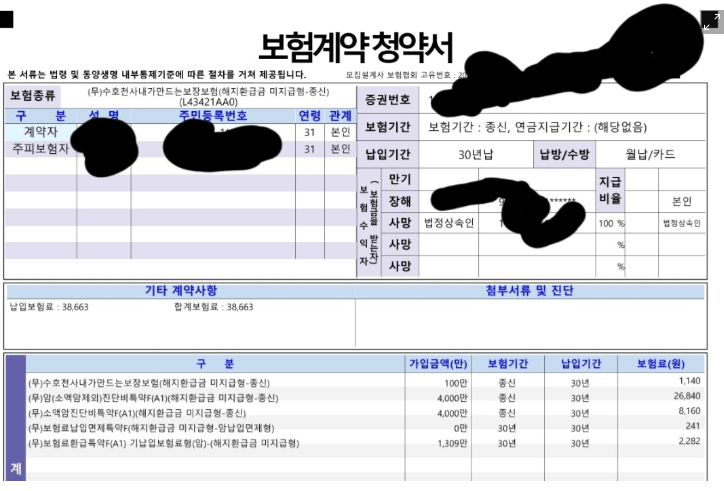 동양생명 수호천사 암보험 후기 9가지(보험비/실망후기)