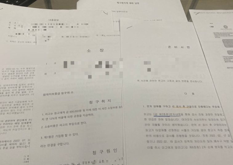 전세금반환소송 셀프 후기 6가지(승소후기, 누수분쟁)