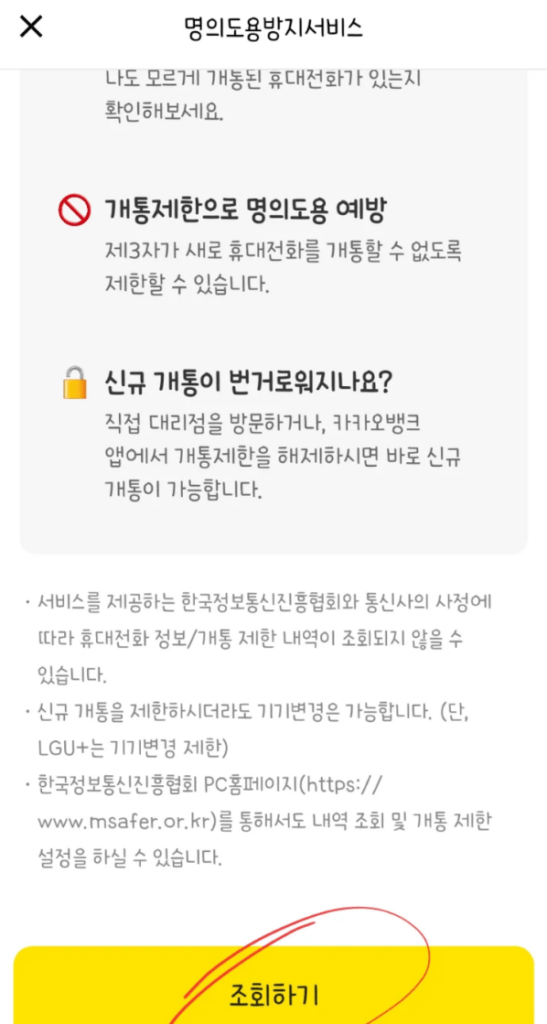 명의도용방지서비스 후기 6가지(카뱅신청/해지후기)