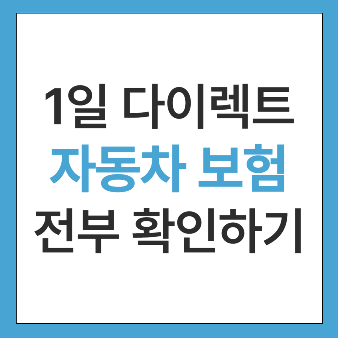 1일 다이렉트 자동차 보험 전부 확인하기