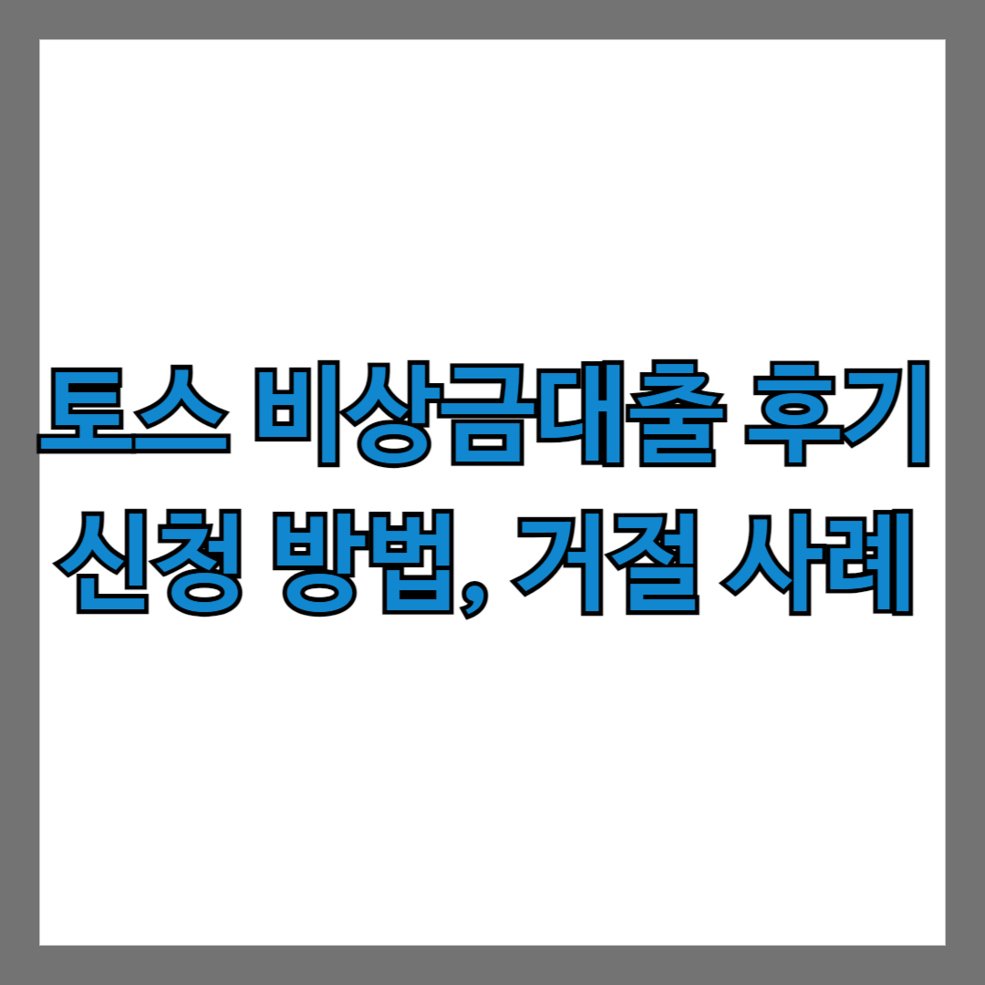 토스 비상금대출 후기