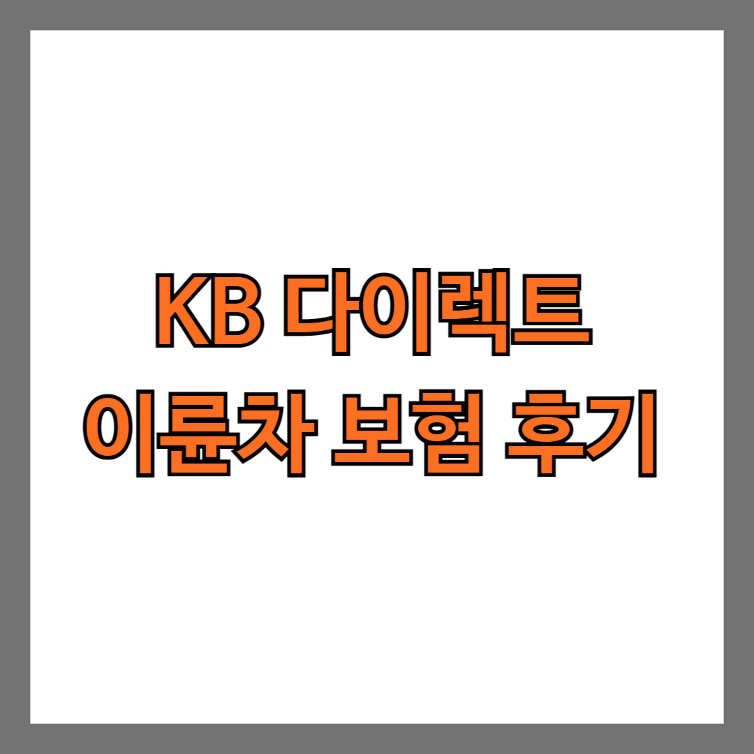 KB 다이렉트 이륜차 보험 후기