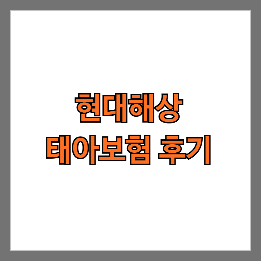 현대해상 태아보험 후기