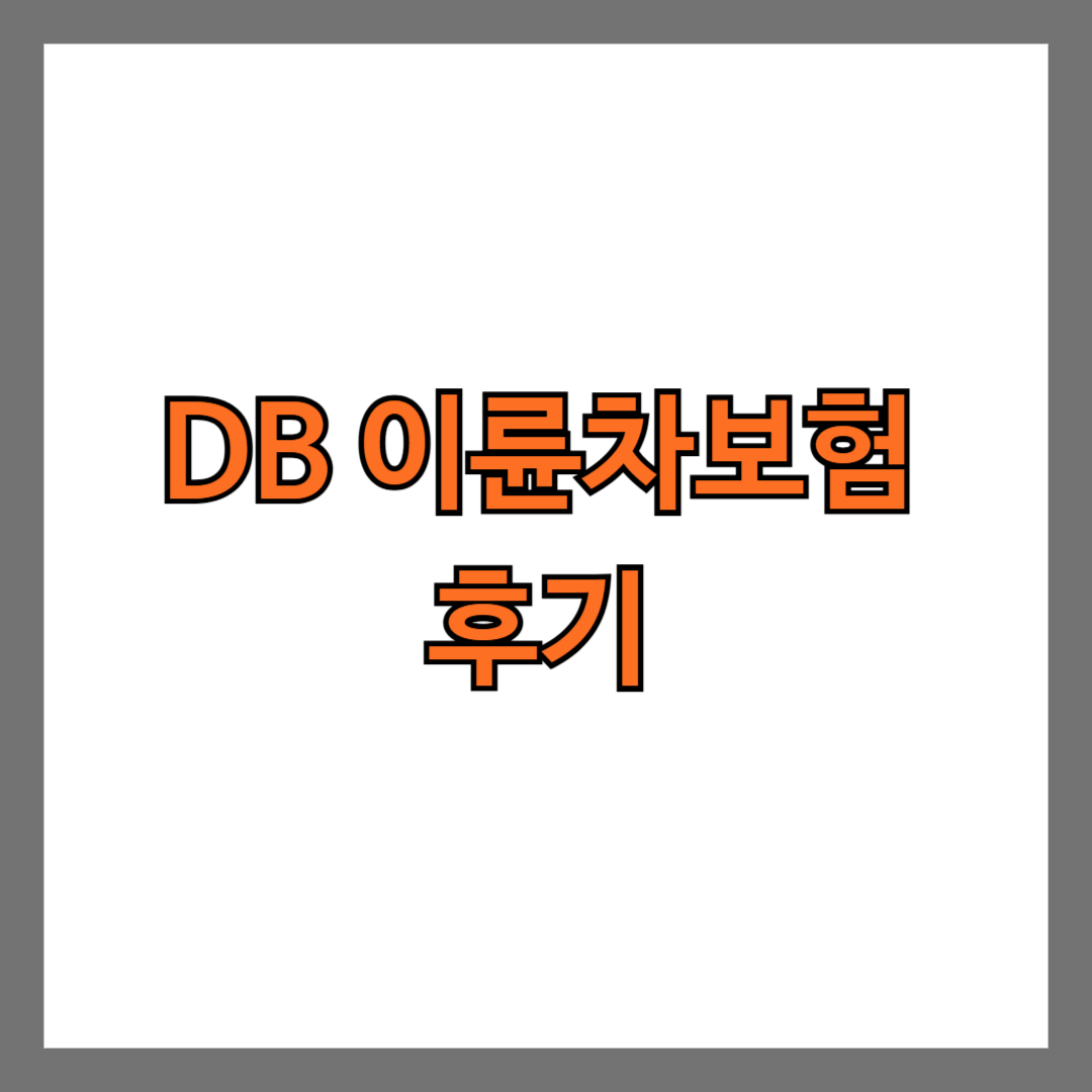 DB 이륜차보험 후기