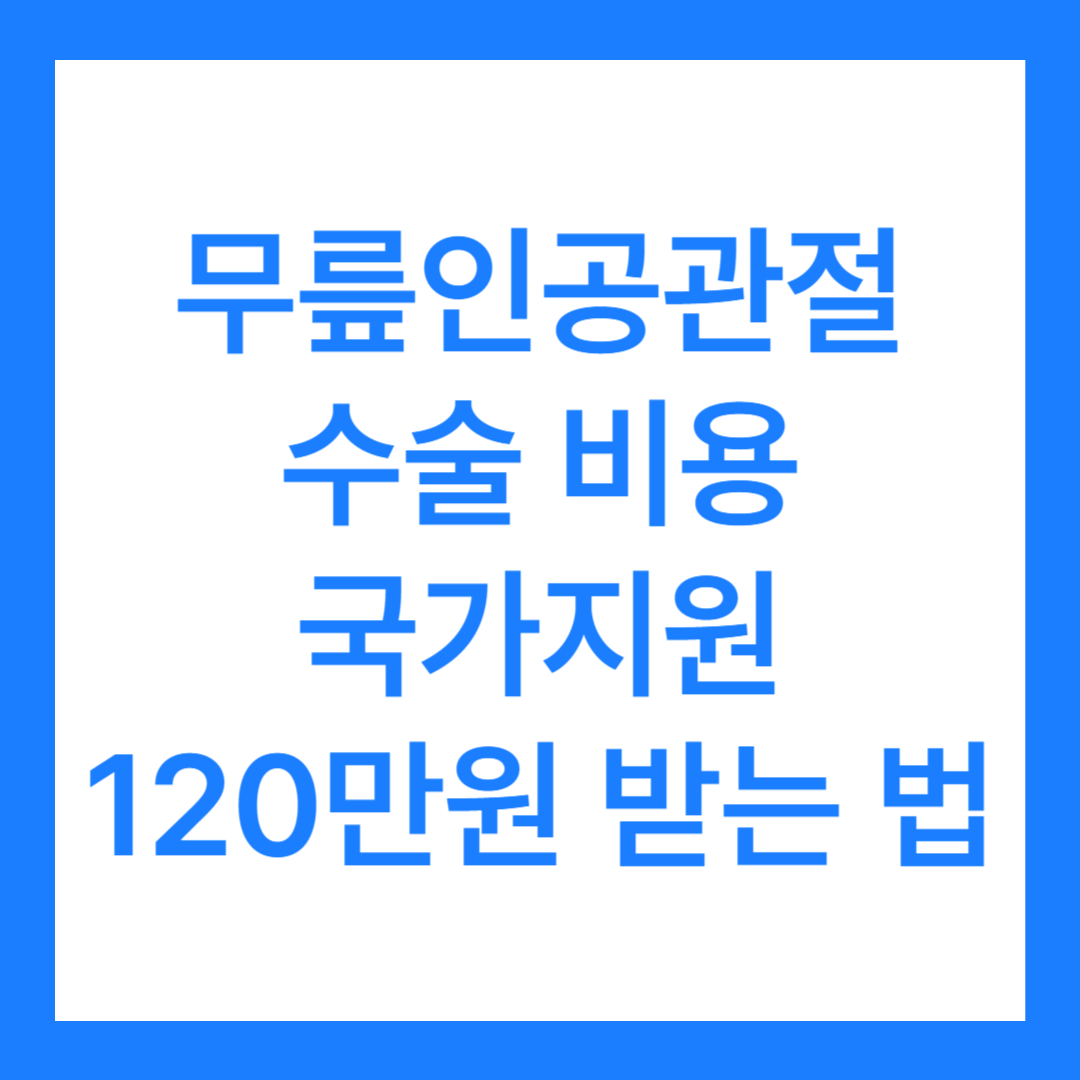 무릎인공관절수술 비용, 회복기간, 후기(국가지원 비용 120만원 감면 받는 방법)