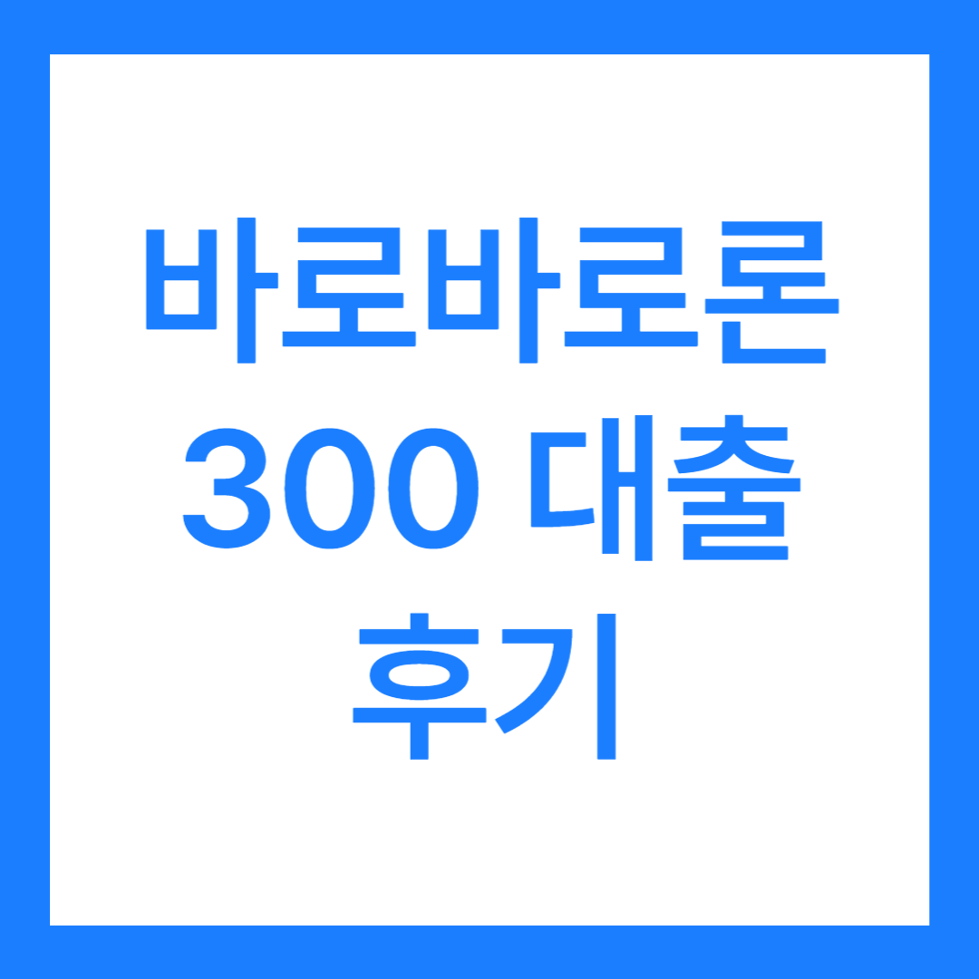 바로바로론 300 대출 후기(최대 3,000만원)