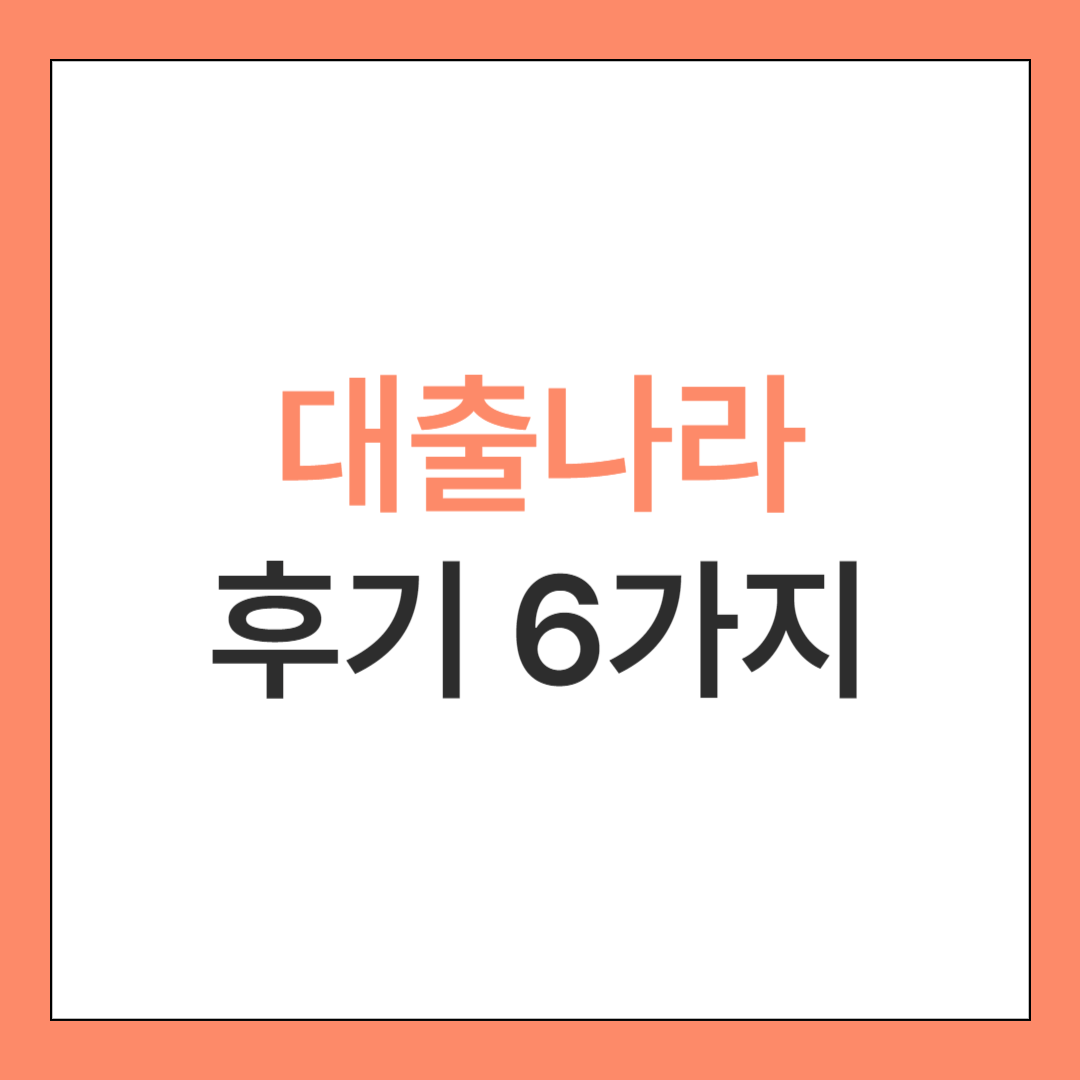 대출나라 후기 6가지, 주의사항 알아보기