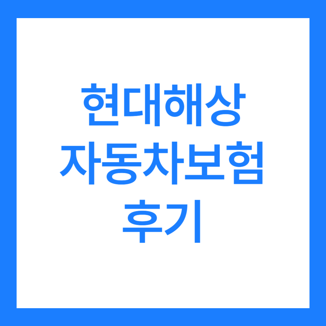 현대해상 자동차보험 후기 5가지(사고, 일일 보험 포함)