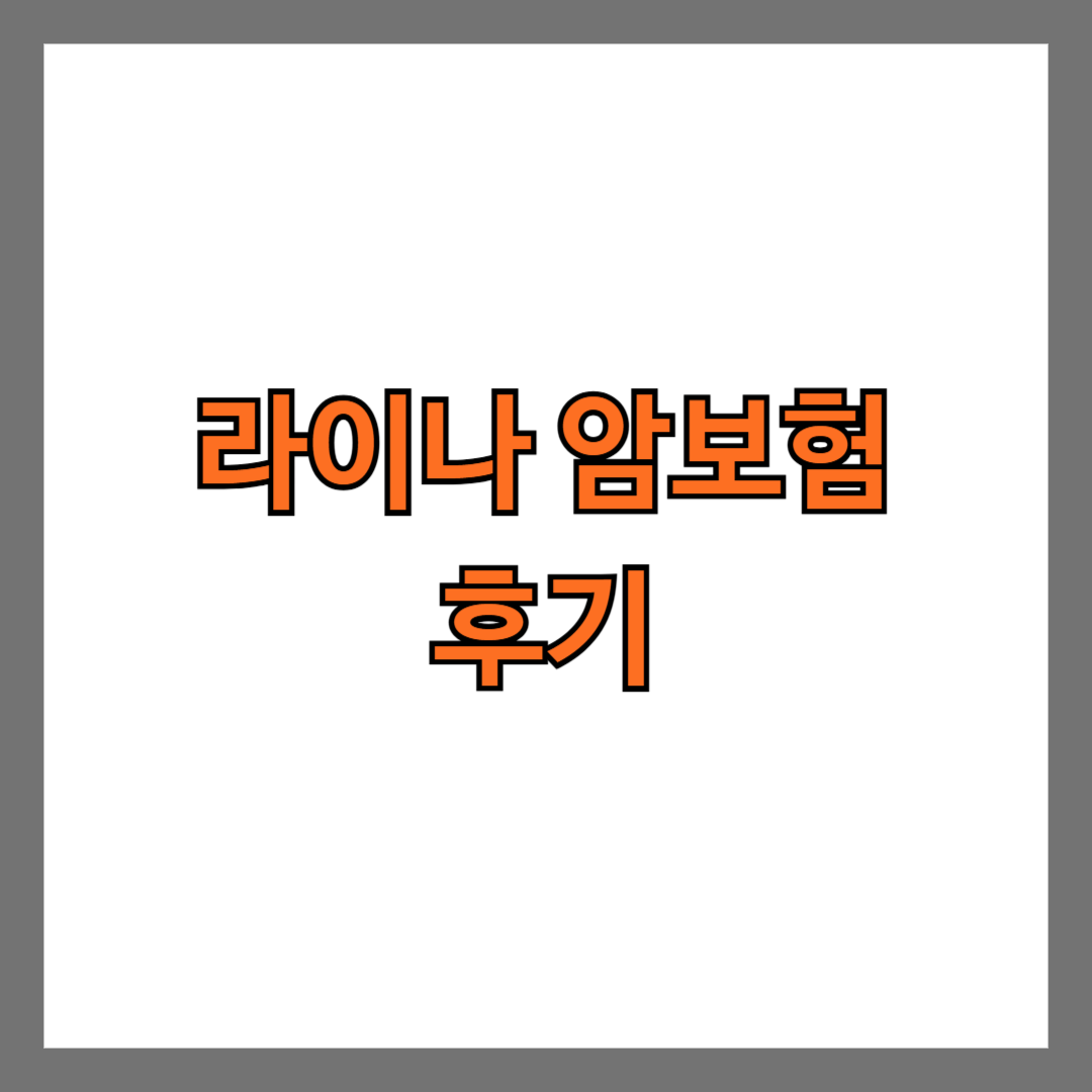 라이나 암보험 후기