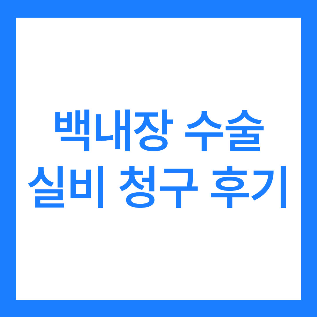 백내장 수술 실비 청구 후기 4가지(비용 공개)