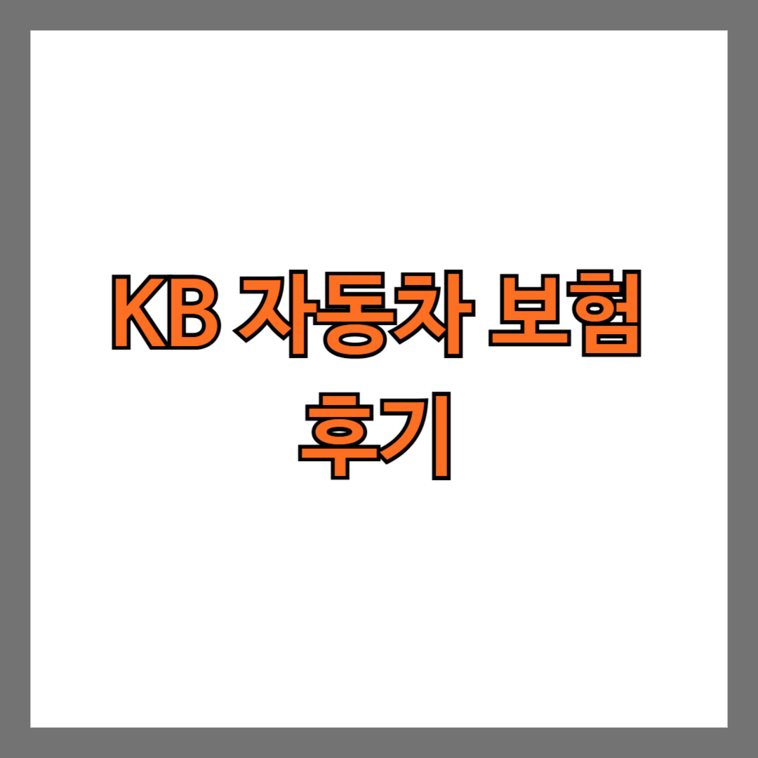 KB 자동차보험 후기 3가지 및 장단점 총 정리