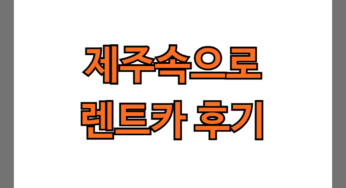 제주속으로 렌트카 후기 7개(경차, 카니발 후기/비추 이유)