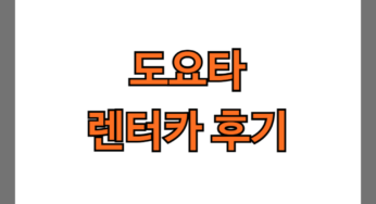 도요타렌트카 후기 6가지(사고, 바가지 후기)
