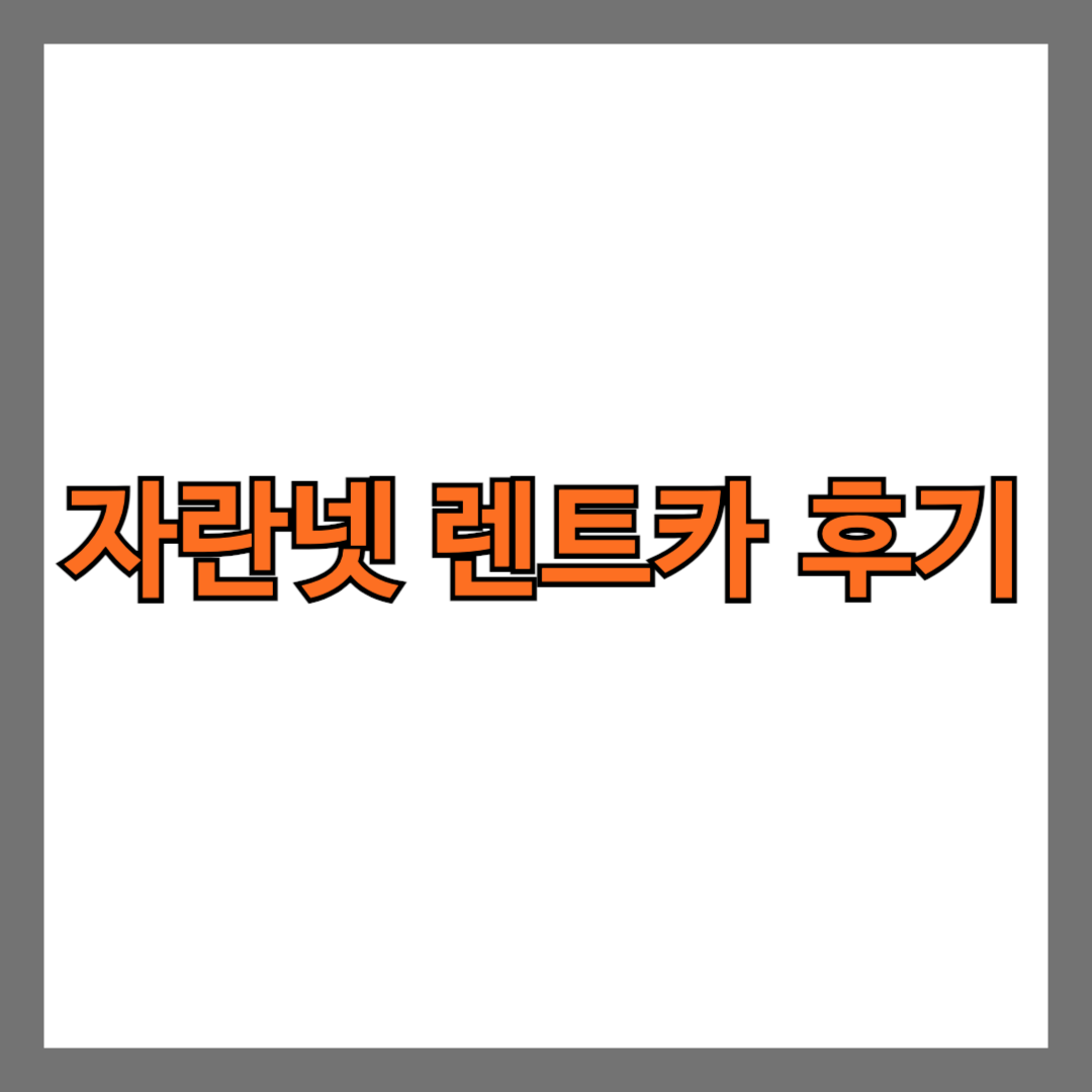 자란넷 렌트카 후기